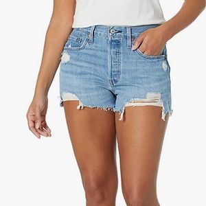 Levi’s 501 jean shorts ripped sz 27